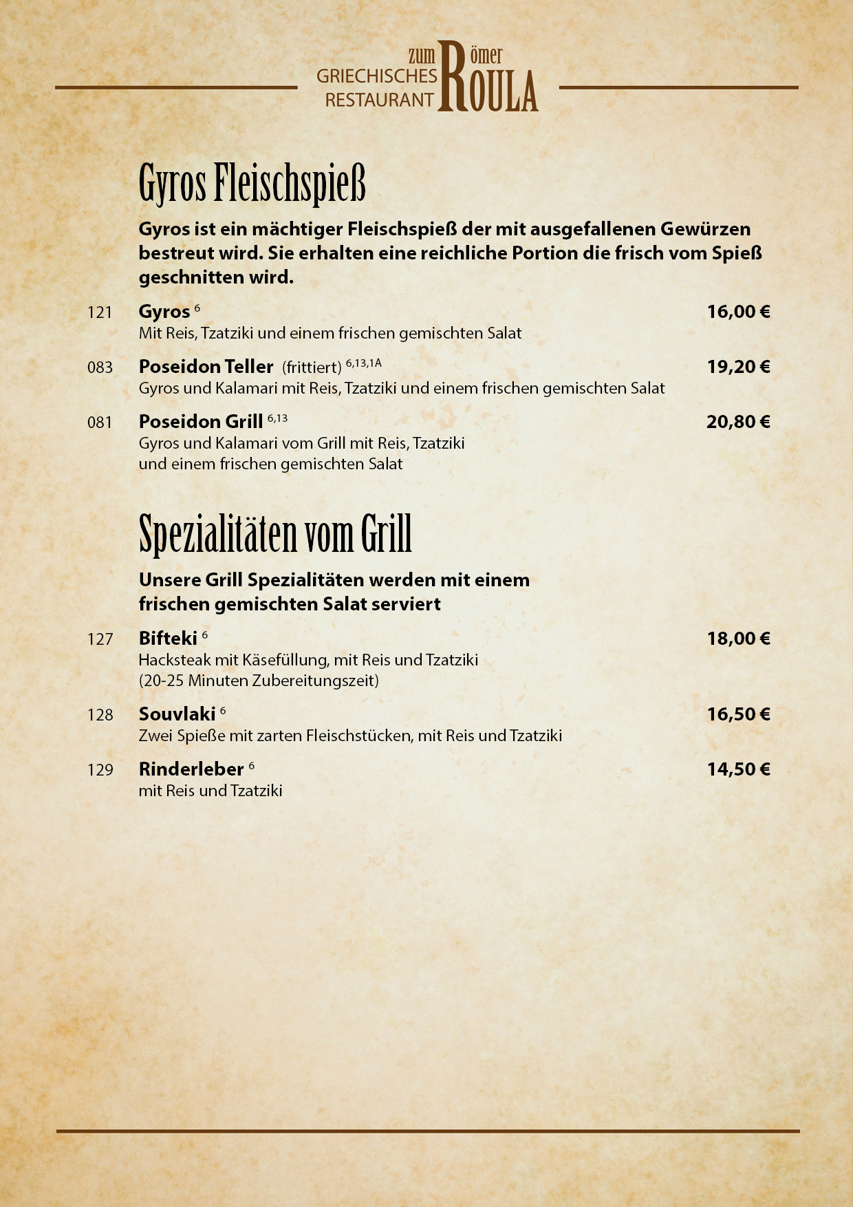 speisekarte