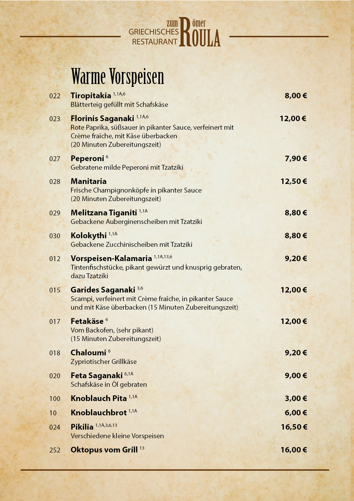 speisekarte roula 